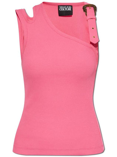 Versace Jeans Couture Ribbed Top, Women's, Pink - VERSACE - BALAAN 1