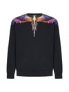 Icon Wings Printing Crew Neck Cotton Sweatshirt Black - MARCELO BURLON - BALAAN 2