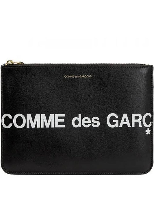 HUGE LOGO CLUTCH SMALL SA5100HL BLACK 1024546 - COMME DES GARCONS - BALAAN 1