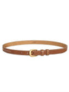 Triomphe leather belt brown - CELINE - BALAAN.