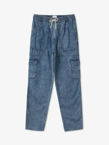 Drawstring straight fit pants blue PA0025FAA1H38E30BU - ISABEL MARANT - BALAAN 1