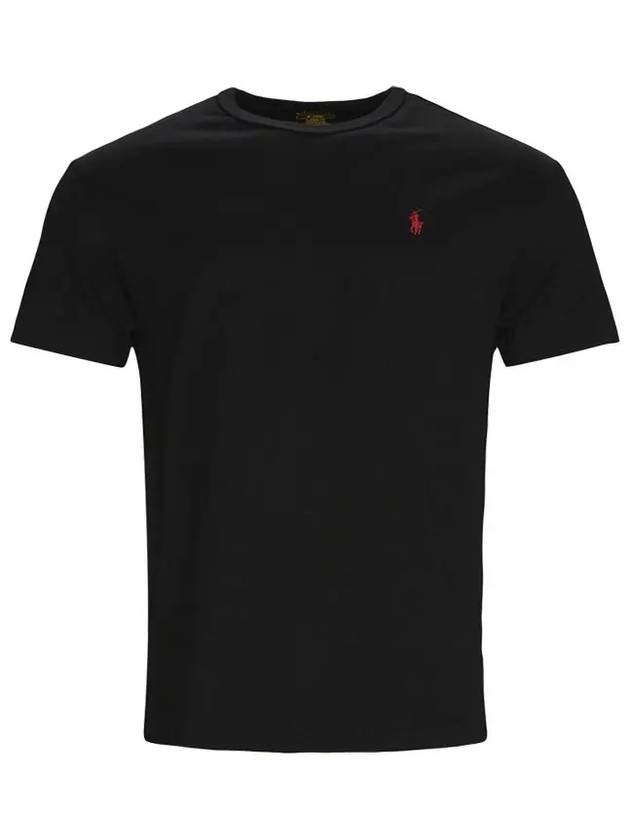 Men's Red Pony Embroidery Short Sleeve T-Shirt Black - POLO RALPH LAUREN - BALAAN 3