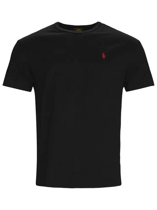 Men's Red Pony Embroidery Short Sleeve T-Shirt Black - POLO RALPH LAUREN - BALAAN 2