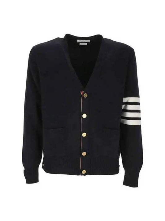 Milano Stitch 4 Bar Cardigan Navy - THOM BROWNE - BALAAN 2