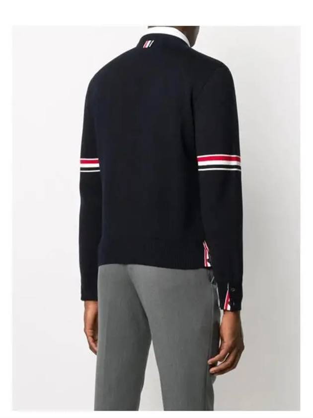 Men's Milan Stitch Armband Crew Neck Knit Top Navy - THOM BROWNE - BALAAN 5