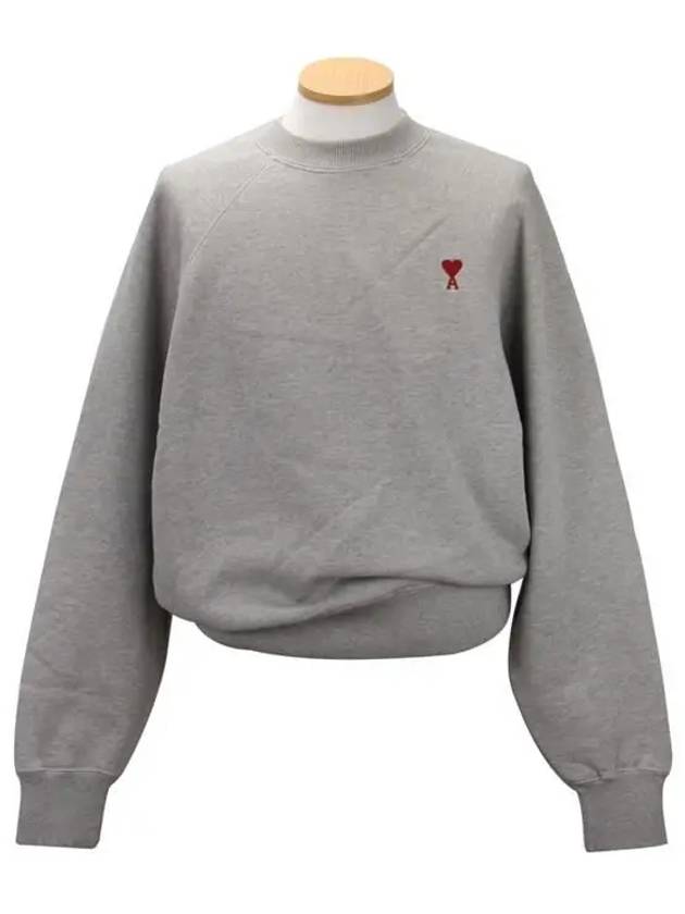 Cotton Heart Logo Sweatshirt Grey - AMI - BALAAN 2