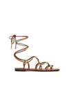 Women's Rockstud Net Lace Up Sandals Brown - VALENTINO - BALAAN 2