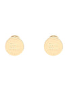 Round Logo Earrings Gold - MIU MIU - BALAAN 1