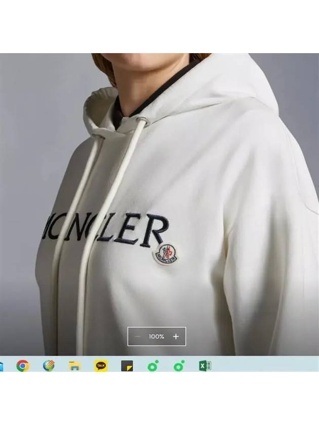 Embroidered Logo Hoodie White - MONCLER - BALAAN 5