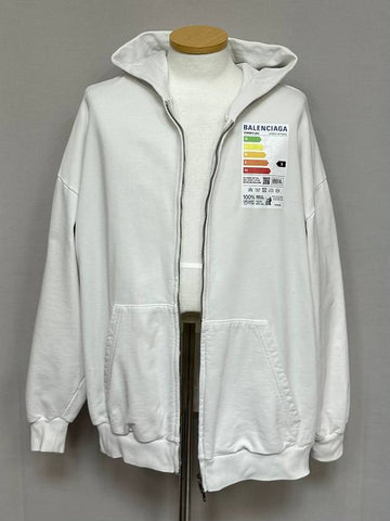 Chest logo printed zip up hood 110 - BALENCIAGA - BALAAN 1