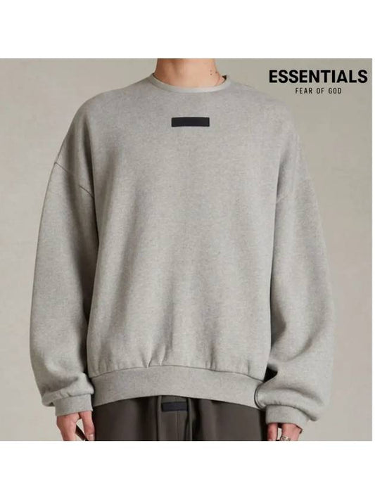 Fear of God Essential Crew Neck Sweatshirt Dark Heather Oatmeal - FEAR OF GOD ESSENTIALS - BALAAN 1