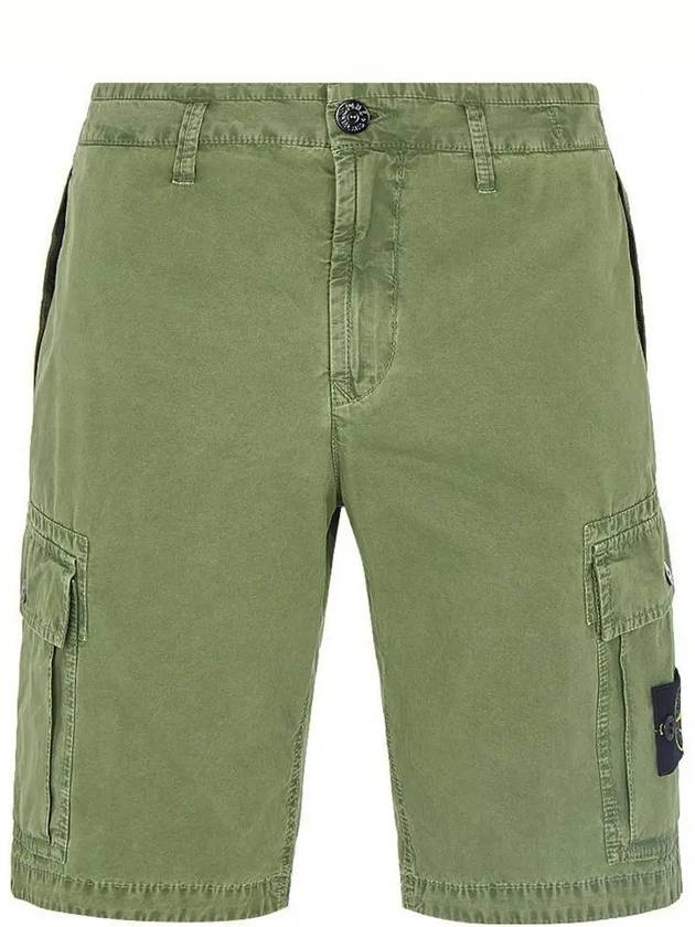 Men's Wappen Patch Pocket Bermuda Cargo Shorts Khaki - STONE ISLAND - BALAAN 2