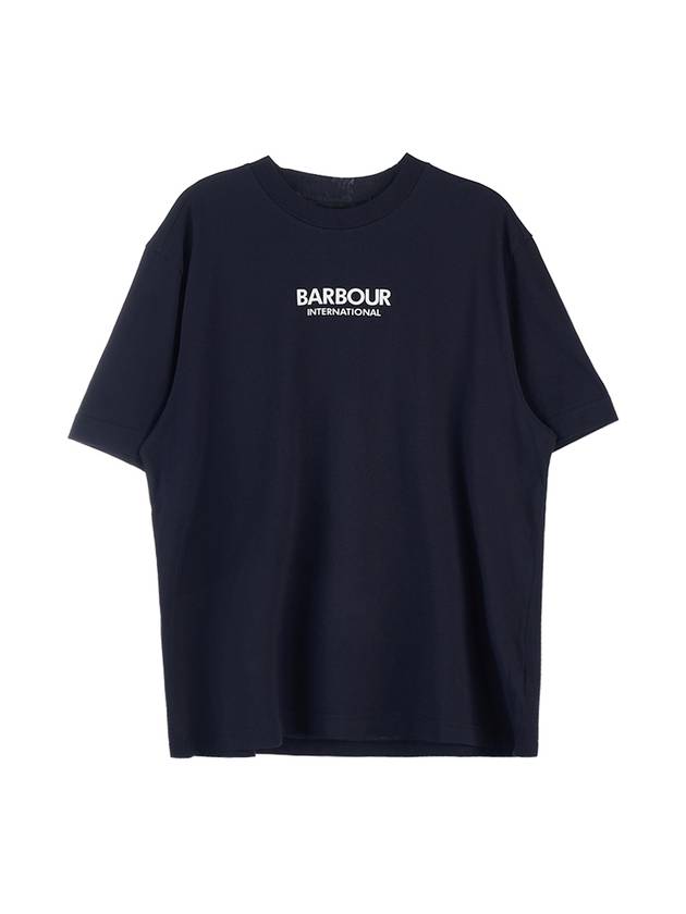 Formula Logo Print Short Sleeve T-Shirt Blue - BARBOUR - BALAAN 1