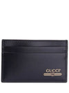 Belted Logo Leather Card Wallet Black - GUCCI - BALAAN.