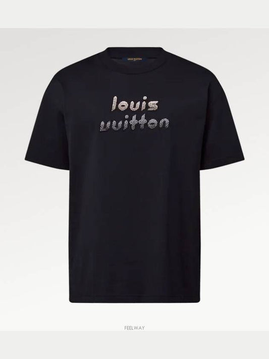 1ABYKS Bead Embroidered Cotton T Shirt Short Sleeve - LOUIS VUITTON - BALAAN 1