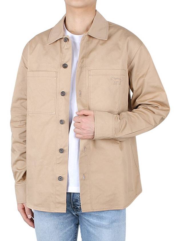 Button Up Shirt Jacket Beige - MAISON KITSUNE - BALAAN 4