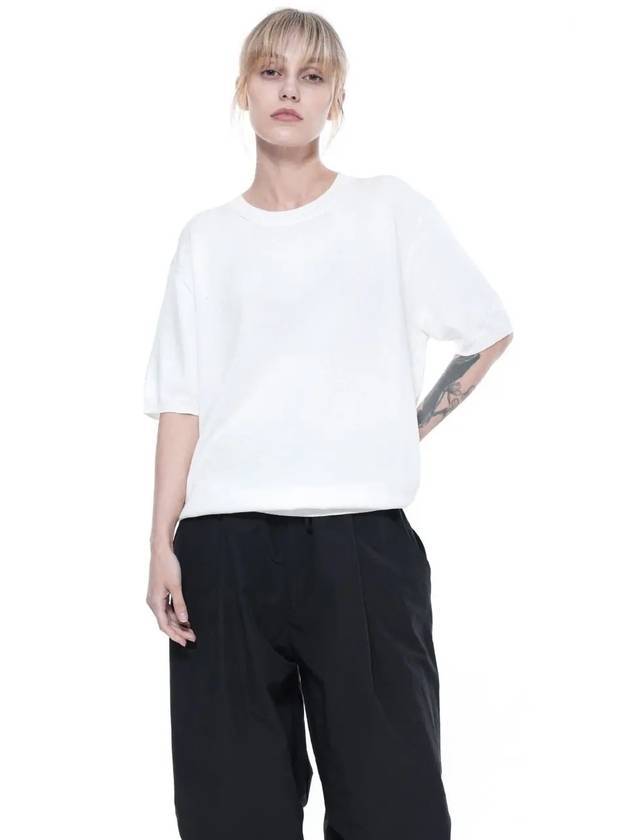 Cool Round Half Knit Top White - CHANCE'S NOI - BALAAN 1