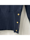 Milano Stitch Crewneck 4-Bar Cotton Crepe Knit Top Navy - THOM BROWNE - BALAAN 7