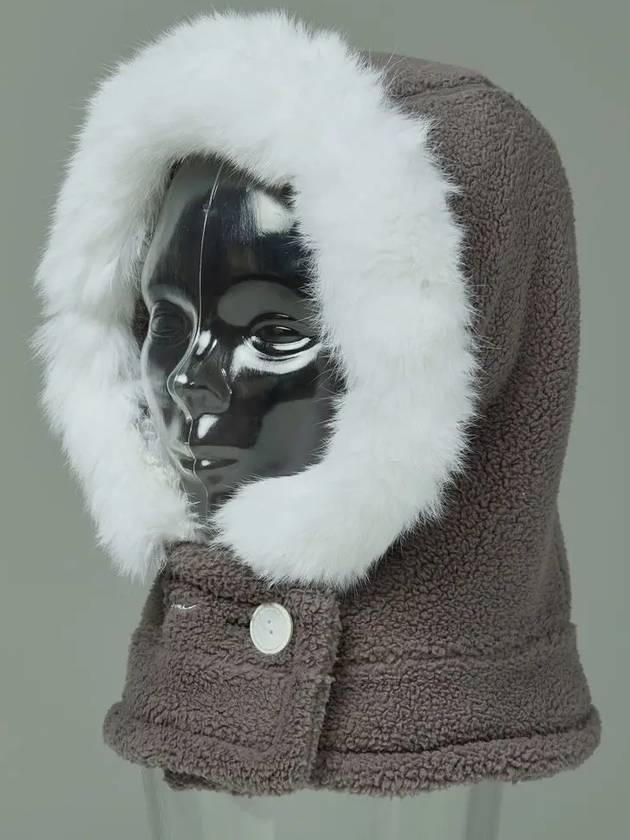 Golf Wear Fur Fleece Balaclava Gray - J JANE - BALAAN 4