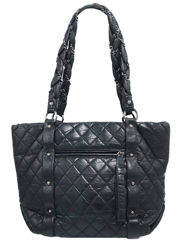 Chanel Black Lambskin Silver Chain Diamond Quilted Tote Bag 11th - CHANEL - BALAAN 4