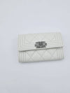 Caviar Boy Snap Card Wallet Holder White Ivory A80603 - CHANEL - BALAAN 7