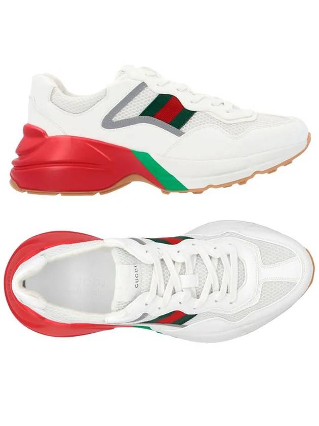 Web Rhyton Oversole Low Top Sneakers White - GUCCI - BALAAN 2