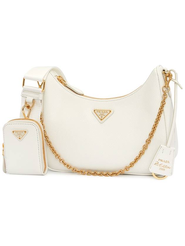 Re-Edition 2005 Saffiano Leather Shoulder Bag White - PRADA - BALAAN 3