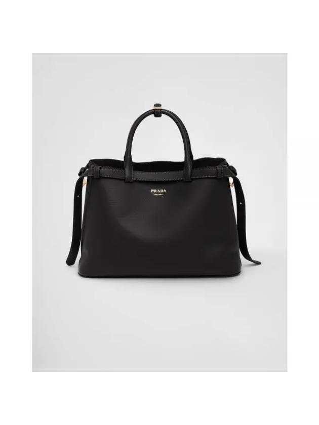 medium leather handbag with belt black 1BA4172CYSF0002VOOO - PRADA - BALAAN 1