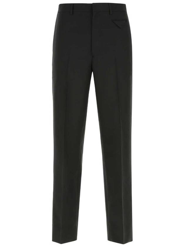 Men's Mohair Wool Straight Pants Black - PRADA - BALAAN 2