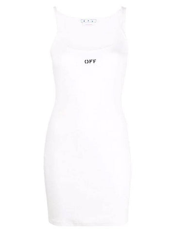 Off-Stamp Basic Rib Short Dress White - OFF WHITE - BALAAN 1