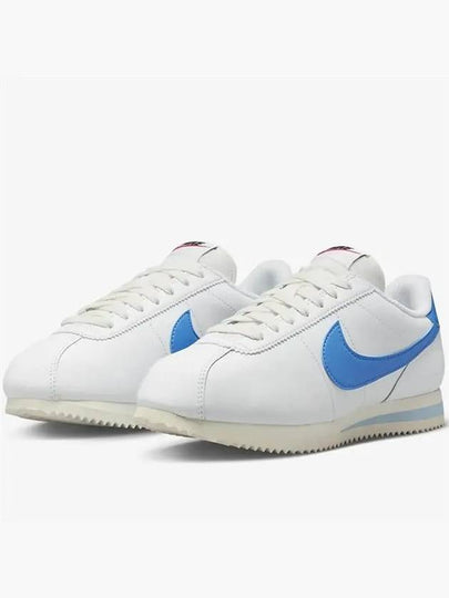 Women's Cortez Low Top Sneakers Blue White - NIKE - BALAAN 2