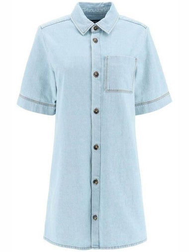 Lopez Denim Short Dress Light Blue - A.P.C. - BALAAN 1