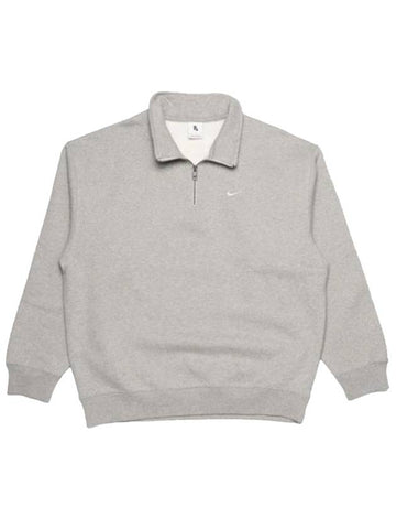 Solo Swoosh Quarter Zip Up Top Sweatshirt Gray - NIKE - BALAAN 1