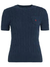 Embroidered Pony Pocket Knit Top Navy - POLO RALPH LAUREN - BALAAN 2