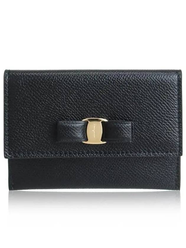 Vara Bow Card Walletr Black - SALVATORE FERRAGAMO - BALAAN 2