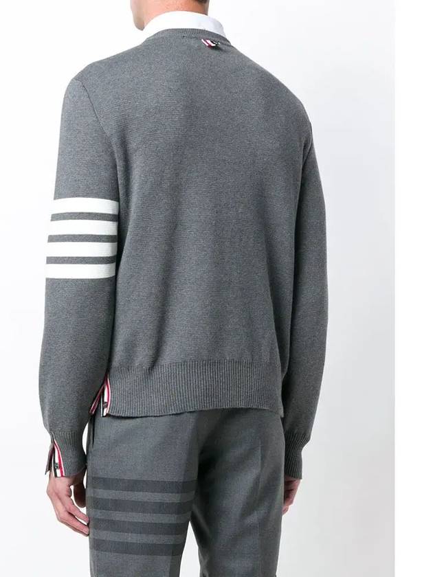 4 Bar Armband Milano Stitch Knit Top Mid Grey - THOM BROWNE - BALAAN 6