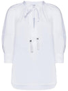 Women's Carpy Balloon Sleeve Cotton Blouse Optical White - MAX MARA - BALAAN 1