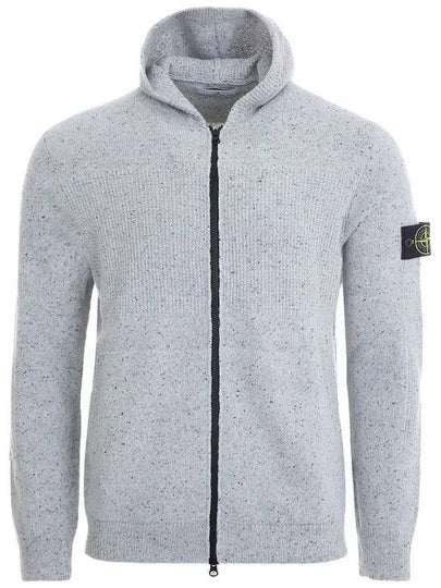 Logo Patch Wool Zip-Up Hoodie Grey - STONE ISLAND - BALAAN 2