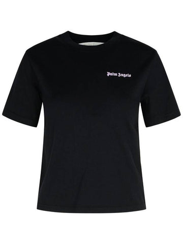 Palm Angels Black Cotton T-Shirt - PALM ANGELS - BALAAN 1