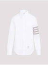 4 Bar Striped Cotton Long Sleeve Shirt White - THOM BROWNE - BALAAN 2