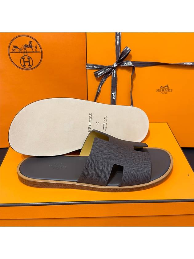 Men's Izmir Sandals Calfskin Absong Deep Brown - HERMES - BALAAN 6