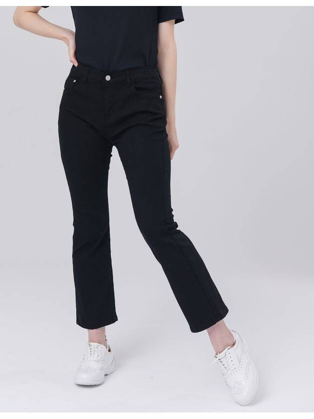 Waist Banding Cotton Span 8-quarter Semi Boot Cut Black Pants DO3242PT66 - DOYOUKNOWMC GOLF WEAR - BALAAN 3