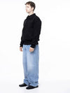 Men s M243TP08BK Dense Modal Open Collar Knit Black - CHANCE'S NOI - BALAAN 6