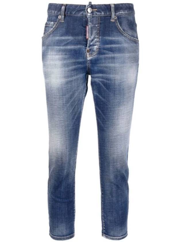Cool Crop Jeans Blue - DSQUARED2 - BALAAN.