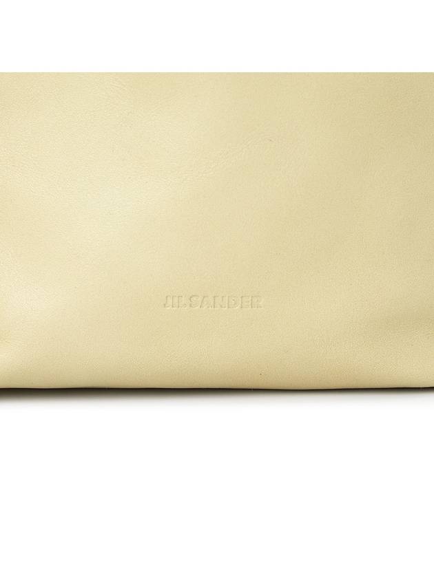 Embossed Logo Drawstring Calfskin Leather Messenger Bag Ivory - JIL SANDER - BALAAN 9