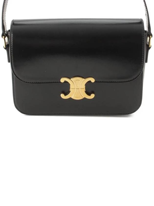 Classique Triomphe Shiny Calfskin Shoulder Bag Black - CELINE - BALAAN 2