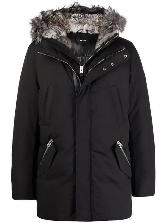 Edward Silver Fox Fur Hoodie Down Parka Black - MACKAGE - BALAAN.