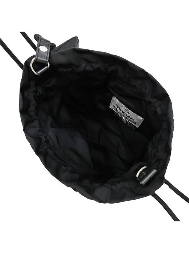 Logo Plaque Drawstring Bucket Bag Black - VIVIENNE WESTWOOD - BALAAN 10