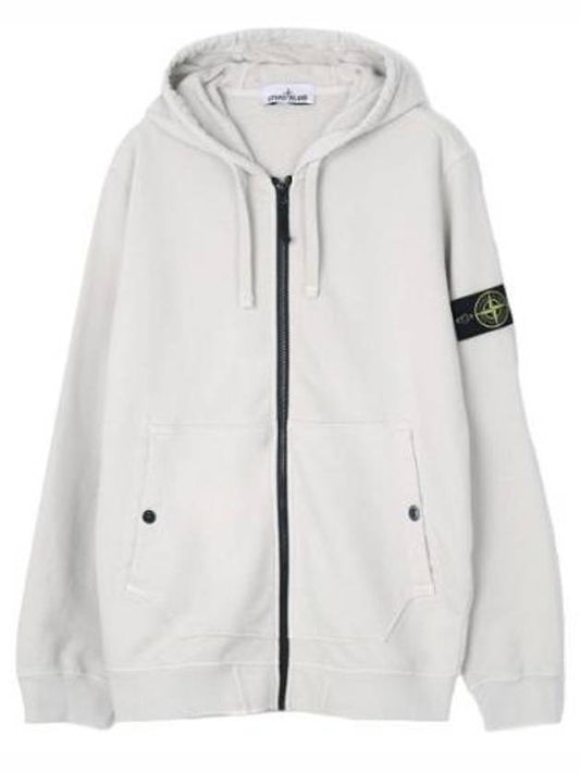 Brushed cotton fleece hooded zip-up regular fit - STONE ISLAND - BALAAN 1