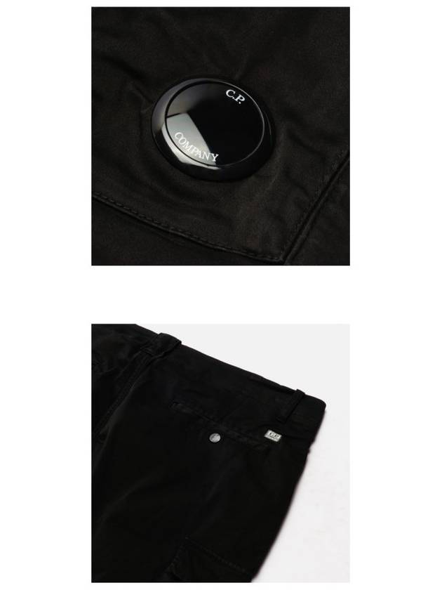 Men's Lens Wappen Cargo Pants Black - CP COMPANY - BALAAN.